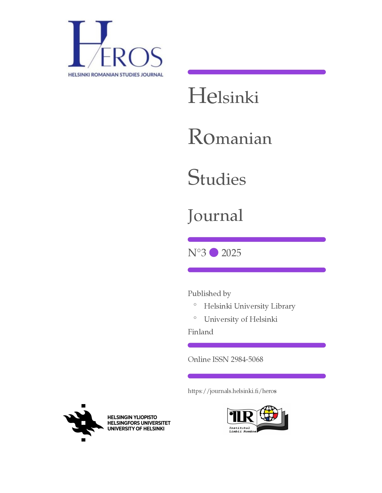 					View No. 3 (2025): Helsinki Romanian Studies Journal
				